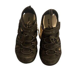 NWT Kamik Kids Crab Water Sandals Size 2 Black adjustable‎ 2 way FIT